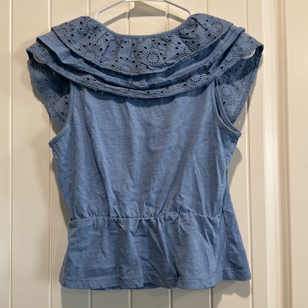 Blue Ruffle Short Sleeve - Picture 5 of 5